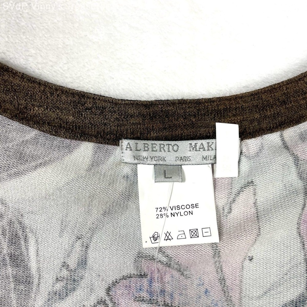 Alberto Makali Women's Floral Cardigan Vintage Y2K Bell Sleeve Gem Sz L NWT - Picture 6 of 11
